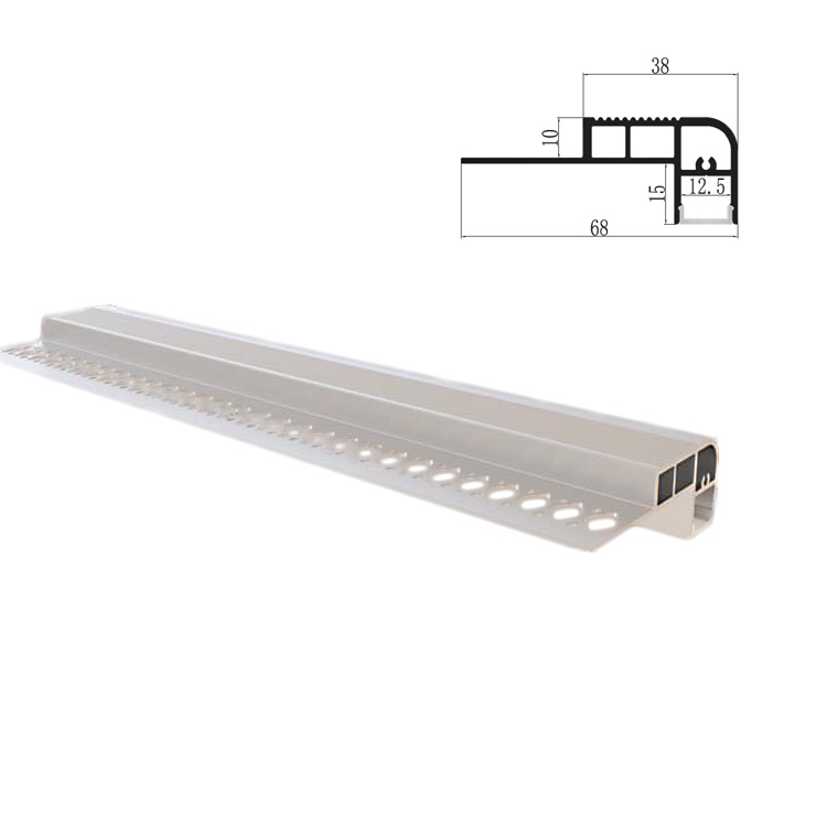 Step installation aluminum profile
