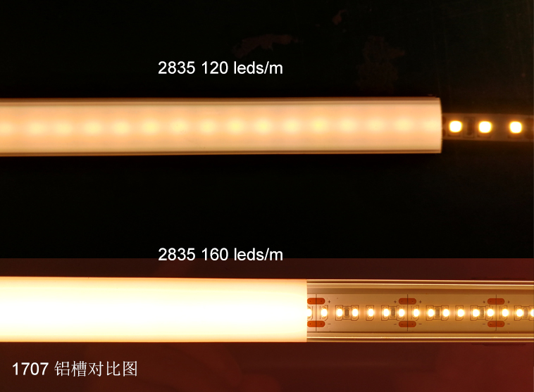 2835 led strip in 1707 aluminum profile